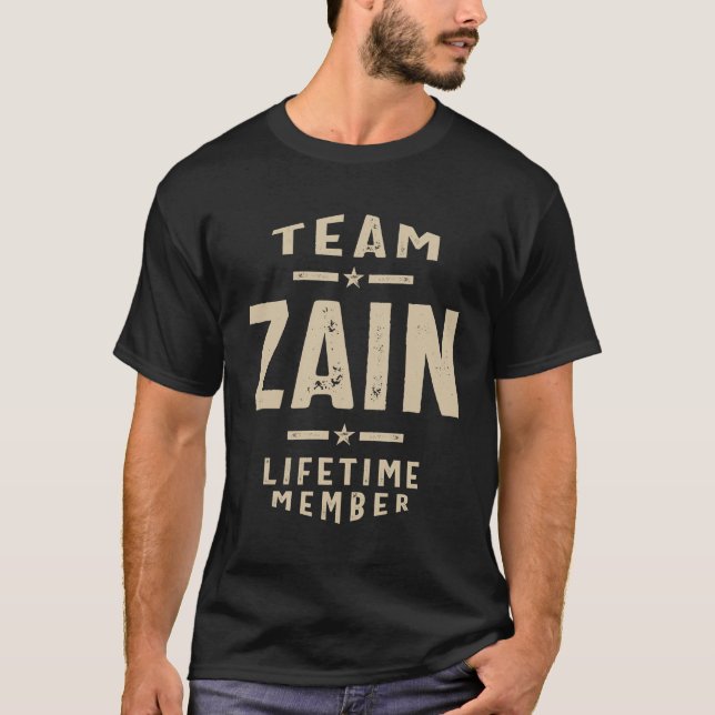 Camiseta Membro do Time Zain da Equipe - Nome Zain (Frente)