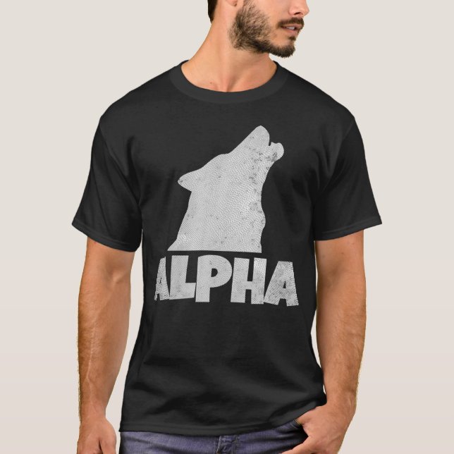 Camiseta Membro do Wolf Pack Alfa Lone Willife Howling (Frente)