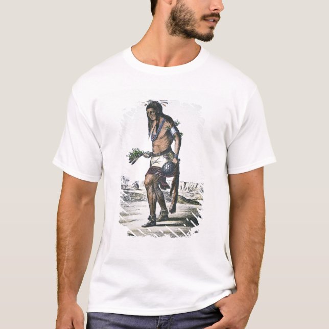 Camiseta Membro duma tribo de Zuni, 1854 (litho da cor) (Frente)