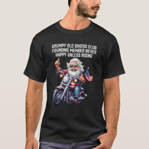 Camiseta Membro Grumpy Old Bikers Club Nunca Feliz A Não Se