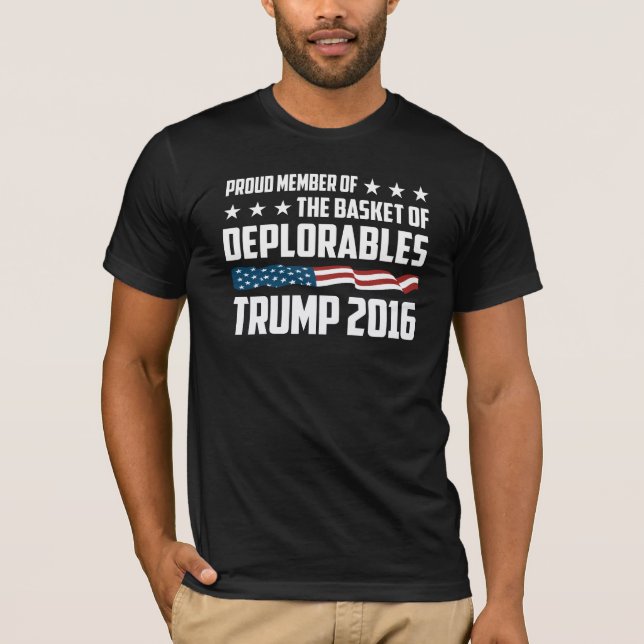 Camiseta Membro orgulhoso da cesta do trunfo de Deplorables (Frente)