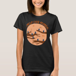 Camiseta Membro Orgulhoso do Coro Design de Música de Pássa