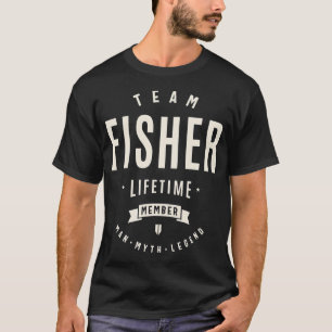 Camiseta Membro Vitalício da Equipe Fisher Nome Divertido F
