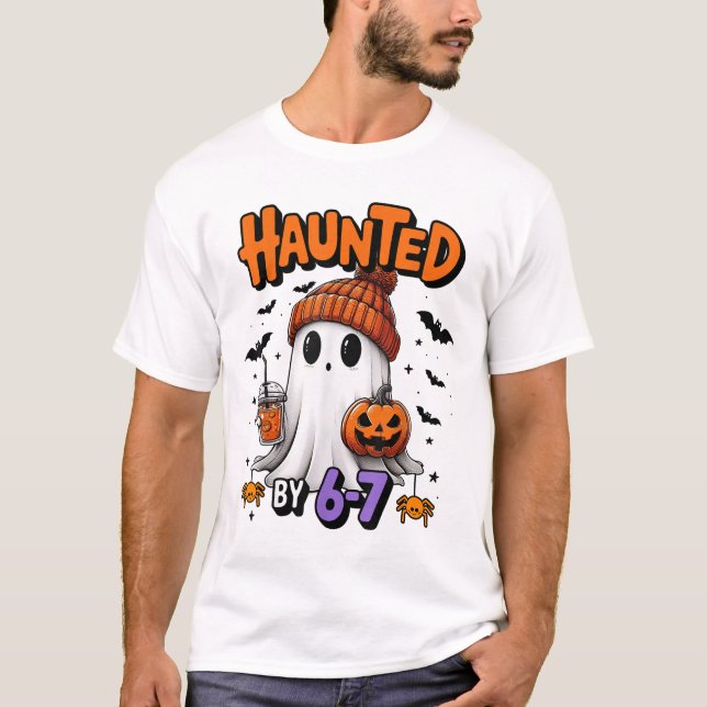 Camiseta Meme Assombrado 67 Seis Sete 6-7 Piada da Internet (Frente)