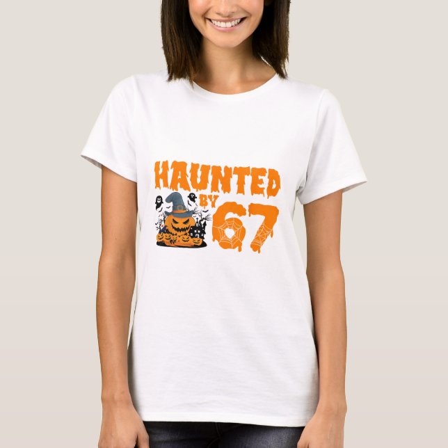 Camiseta Meme Assombrado 67 Seis Sete 6-7 Piada Engraçada d (Frente)