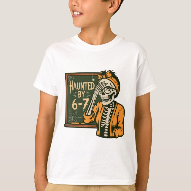 Camiseta Meme Assombrado 67 Seis Sete 6-7 Piada Engraçada d (Frente)