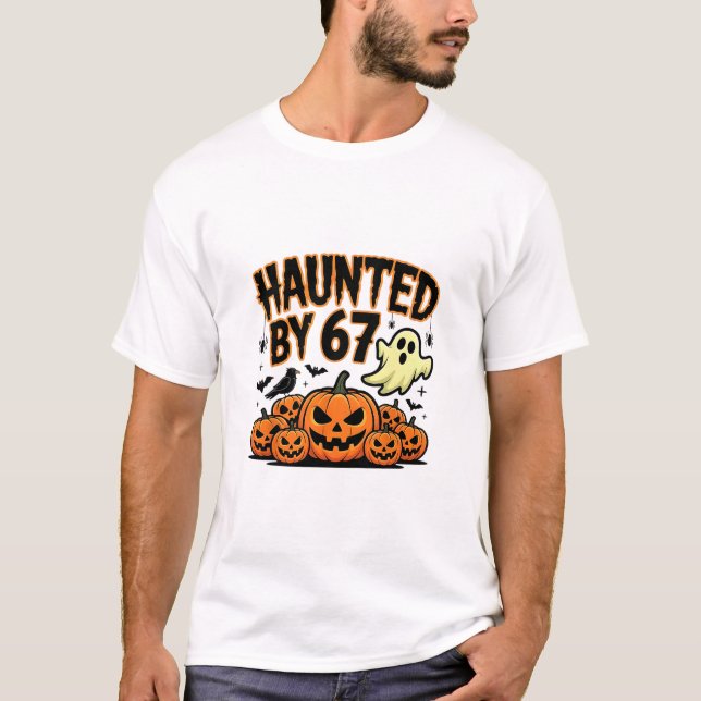 Camiseta Meme Assombrado 67 Seis Sete 6-7 Piada Engraçada d (Frente)