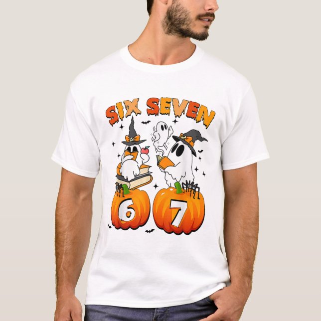 Camiseta Meme Assombrado 67 Seis Sete 6-7 Piada Engraçada d (Frente)