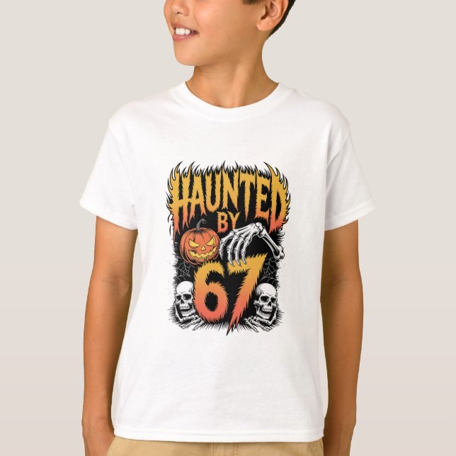 Camiseta Meme Assombrado 67 Seis Sete 6-7 Piada Engraçada d (Frente)
