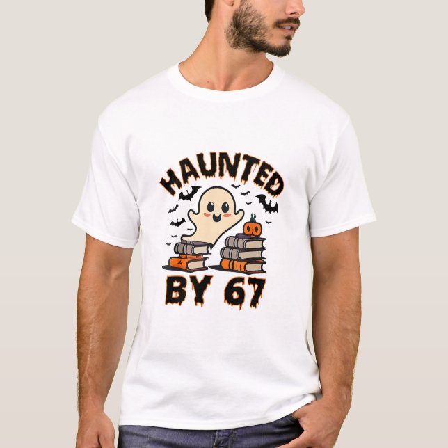 Camiseta Meme Assombrado 67 Seis Sete 6-7 Piada Engraçada d (Frente)