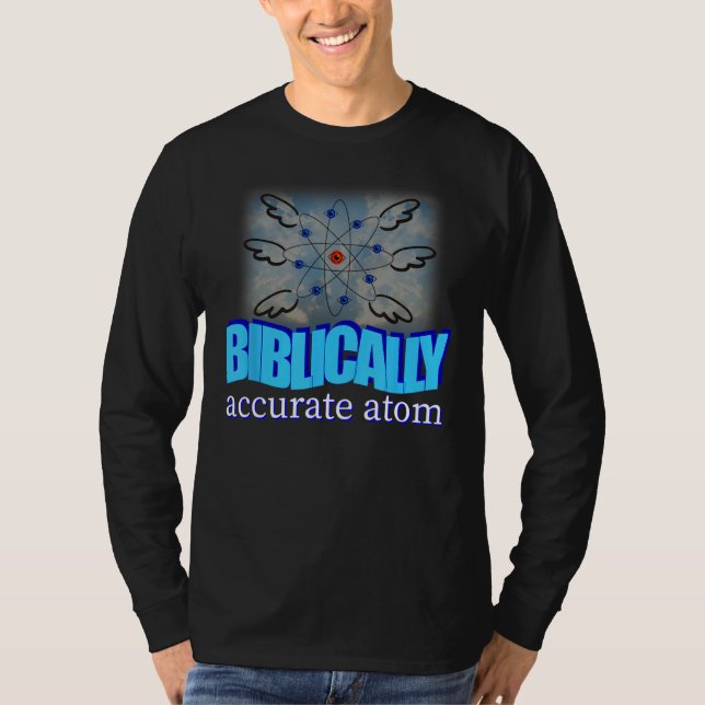 Camiseta Meme Atom Bíblicamente Precisa (Frente)