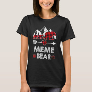 Camiseta Meme Bear, Red Buffalo Xadrez Bear Pajama