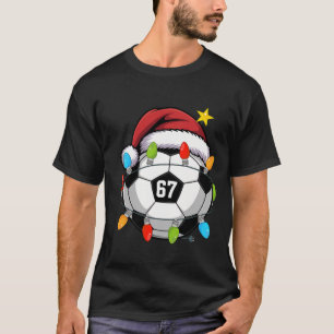 Camiseta Meme Bola de Futebol Chapéu de Papai Noel Natal 67