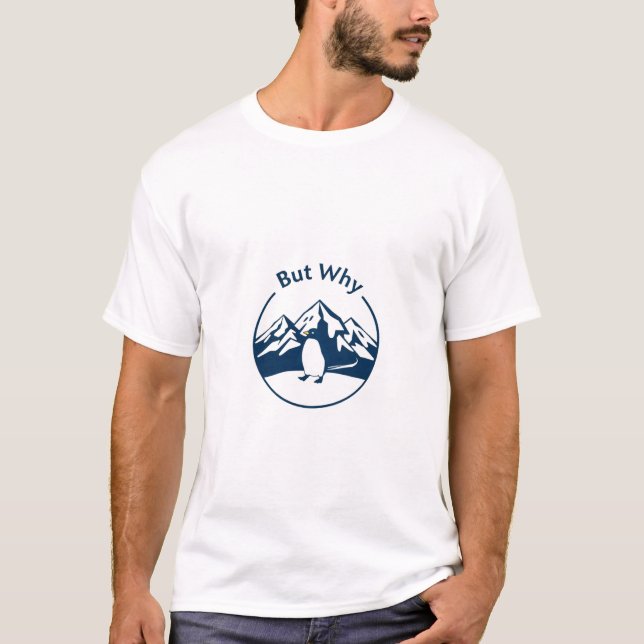 Camiseta meme da montanha do pinguim solitário (Frente)