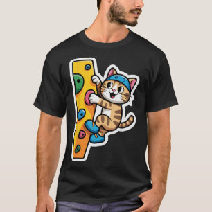 Camiseta Meme da Parede de Bouldering do Gato Trepador