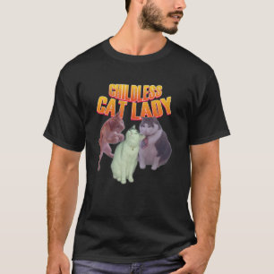 Camiseta Meme da Senhora Sem Filhos Gata Gatinha Amante de