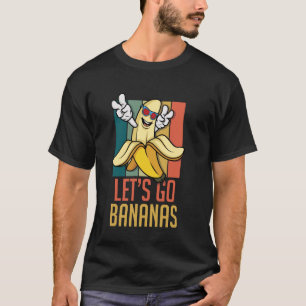 Camiseta Meme de Banana Engraçado Retrô Vamos Lá Paz de Ban