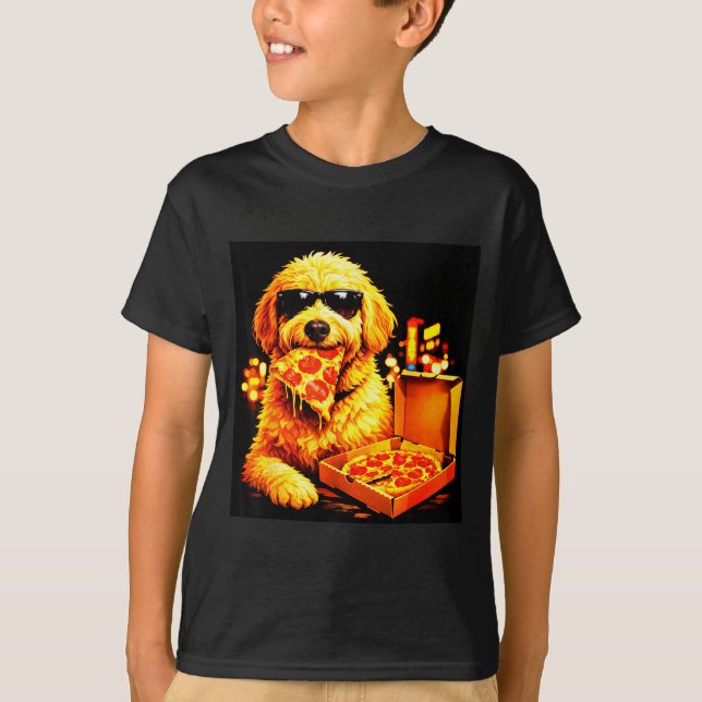 Camiseta Meme de cachorro goldendoodle meme com óculos de s (Frente)