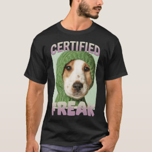 Camiseta Meme de cachorro maluco certificado engraçado- Cac