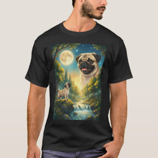 Camiseta Meme de cachorro uivando para a lua