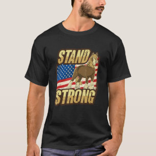 Camiseta Meme de Cavalo de Tração com Desenho da Bandeira d