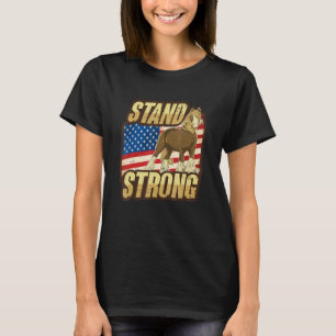 Camiseta Meme de Cavalo de Tração com Desenho da Bandeira d