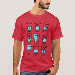 Camiseta Meme de copo meio vazio Edição Artista