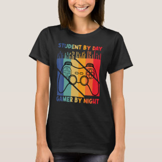 Camiseta Meme de Estudante de Dia e Jogador de Noite para G