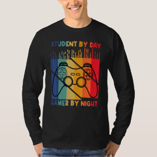 Camiseta Meme de Estudante de Dia e Jogador de Noite para G