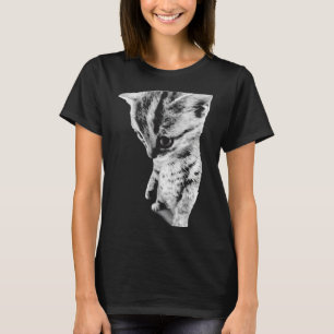 Camiseta Meme de Gatinho Triste Gato em Pé Amante de Gato E