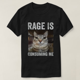 Camiseta Meme de Gato A Raiva Está Me Consumindo