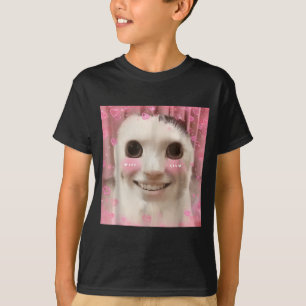Camiseta Meme de Gato Ahh Dank Cursed Weirore Engraçado Mem