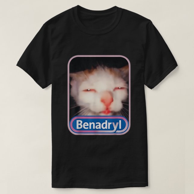Camiseta Meme de Gato Benadryl (Frente do Design)