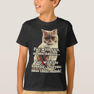 Camiseta Meme de Gato Bravo Engraçado Para Pessoas de Gatin