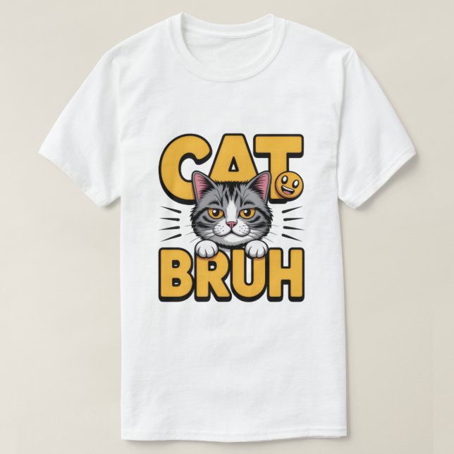 Camiseta Meme de Gato Bruh (Frente do Design)