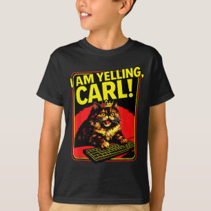 Camiseta Meme de Gato Carl Estou Gritando Engraçado