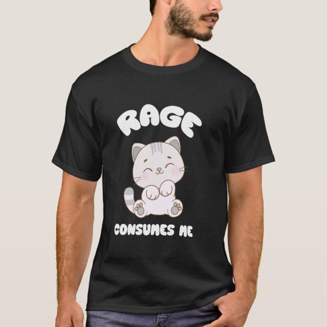 Camiseta Meme de Gato da Raiva Me Consome (Frente)