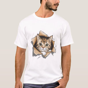Camiseta Meme de Gato de Teto Engraçado