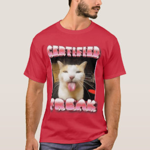 Camiseta meme de gato engraçado Certificado Louco Meme de G