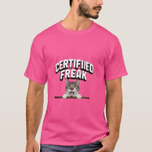 Camiseta meme de gato engraçado Certificado Louco Meme de G