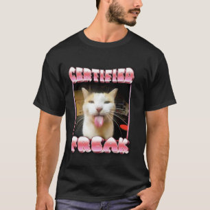 Camiseta meme de gato engraçado - Freak Certificado Meme de