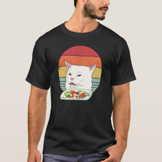 Camiseta Meme de Gato Engraçado, Retrô Gritando Gatos Comen