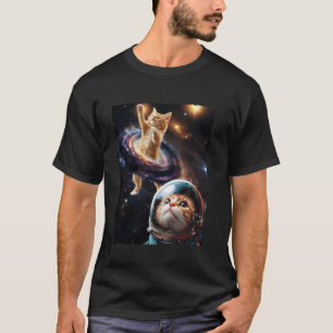 Camiseta Meme de Gato Fofo Astronomia Espaço Galáxia