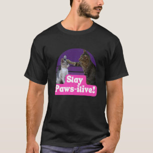 Camiseta Meme de Gato Hilário Felino Fique Patas itivo