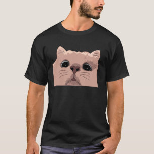 Camiseta Meme de gato hilário, gato curioso, gato engraçado