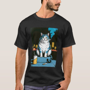Camiseta Meme de Gato Legal Fumando Cigarro & Humor de Cerv