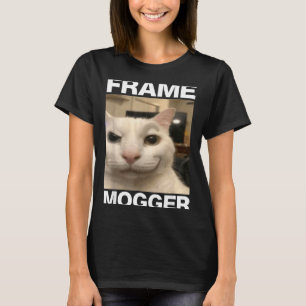 Camiseta Meme de gato mogando quadro