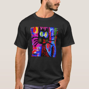 Camiseta Meme de gato preto gatinho espirituoso