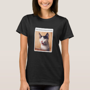 Camiseta Meme de Gato Quando Alguém Me Traz Burritos