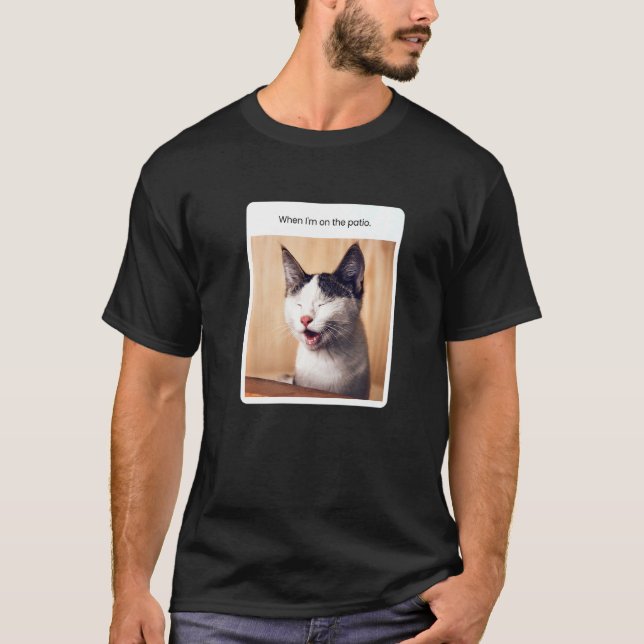 Camiseta Meme de Gato Quando Estou no Pátio (Frente)